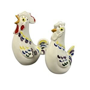 Vintage‎ Rooster Hen Salt Pepper Shakers Japan Farmhouse Ceramic Set